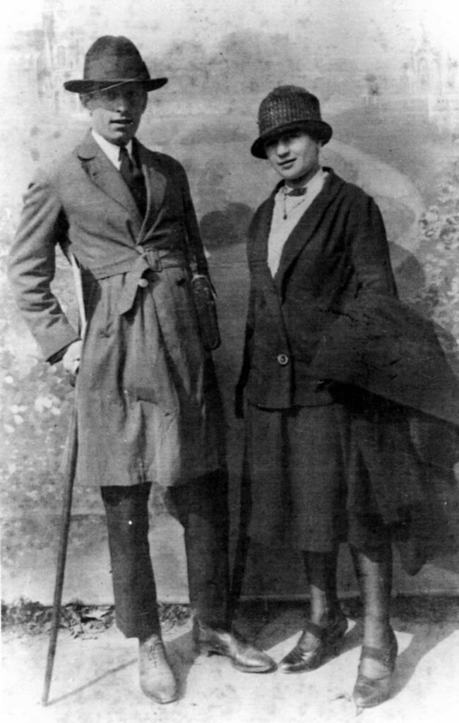 Benjamin Carrion with his wife Agueda Eguiguren in Bonsecours, France, 1927.