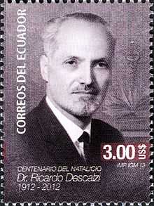 Ricardo Descalzi in a 2012 Ecuadorian stamp (to commemorate 100 years since his birth.