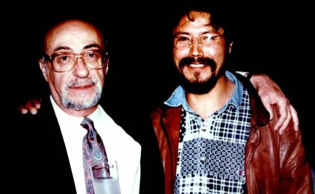 Jorge Enrique Adoum and Ecuadorian poet Edwin Madrid. Lima, Peru, 2012.